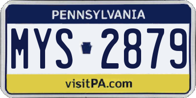 PA license plate MYS2879