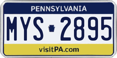 PA license plate MYS2895