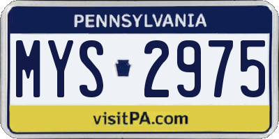 PA license plate MYS2975
