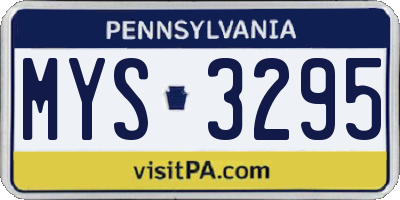 PA license plate MYS3295