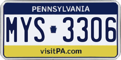 PA license plate MYS3306
