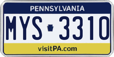 PA license plate MYS3310