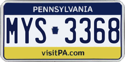 PA license plate MYS3368