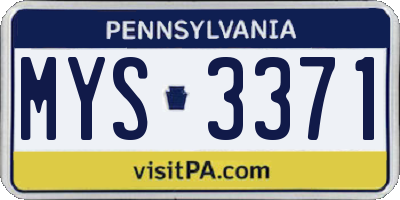 PA license plate MYS3371