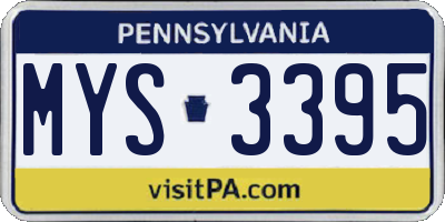 PA license plate MYS3395