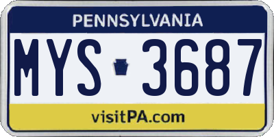 PA license plate MYS3687