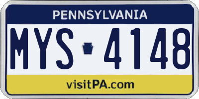 PA license plate MYS4148