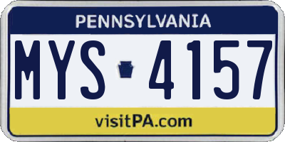 PA license plate MYS4157