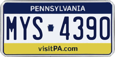 PA license plate MYS4390