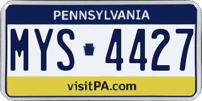PA license plate MYS4427