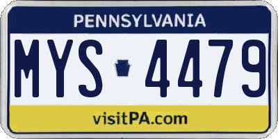 PA license plate MYS4479