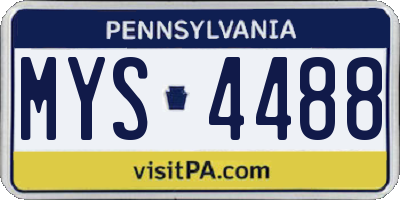 PA license plate MYS4488