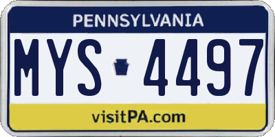 PA license plate MYS4497