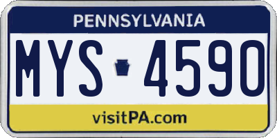 PA license plate MYS4590