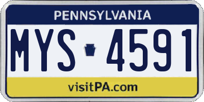 PA license plate MYS4591