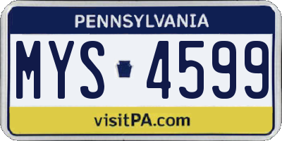 PA license plate MYS4599