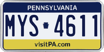PA license plate MYS4611