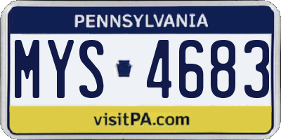 PA license plate MYS4683