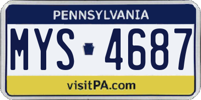 PA license plate MYS4687