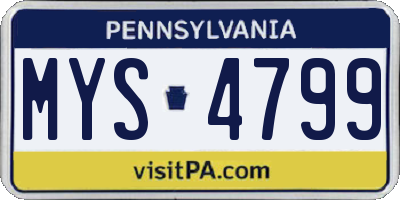 PA license plate MYS4799
