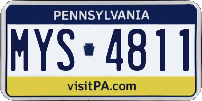 PA license plate MYS4811