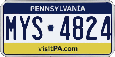 PA license plate MYS4824