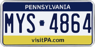 PA license plate MYS4864