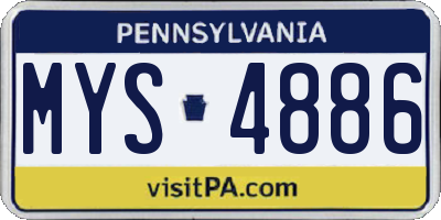 PA license plate MYS4886