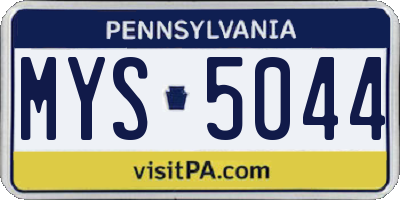 PA license plate MYS5044