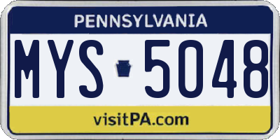 PA license plate MYS5048