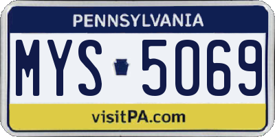 PA license plate MYS5069