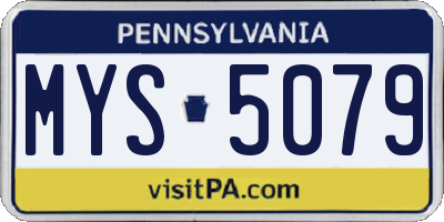 PA license plate MYS5079