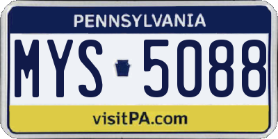 PA license plate MYS5088