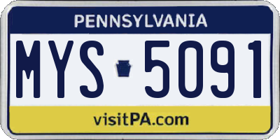 PA license plate MYS5091