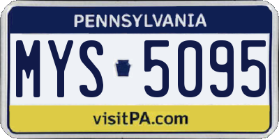 PA license plate MYS5095
