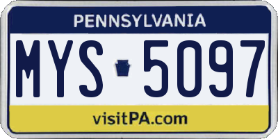 PA license plate MYS5097