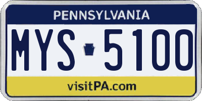 PA license plate MYS5100