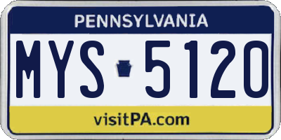 PA license plate MYS5120