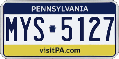 PA license plate MYS5127