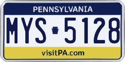 PA license plate MYS5128