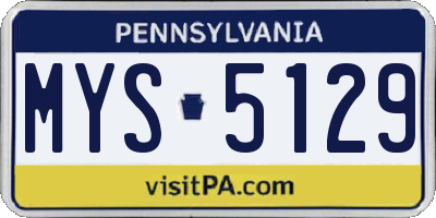 PA license plate MYS5129