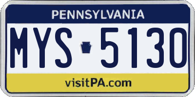 PA license plate MYS5130