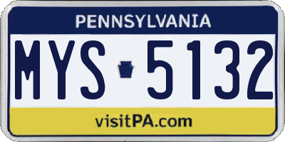 PA license plate MYS5132