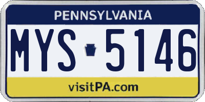 PA license plate MYS5146