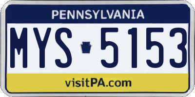 PA license plate MYS5153