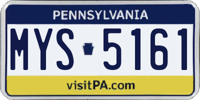 PA license plate MYS5161
