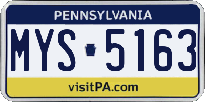 PA license plate MYS5163