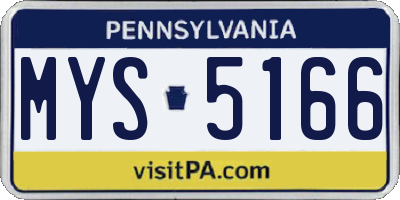 PA license plate MYS5166