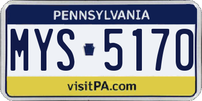 PA license plate MYS5170