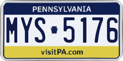 PA license plate MYS5176